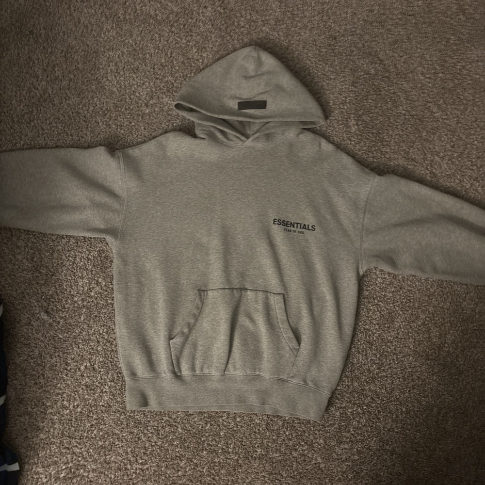 Essentials Heather Gray Men's Hoodie